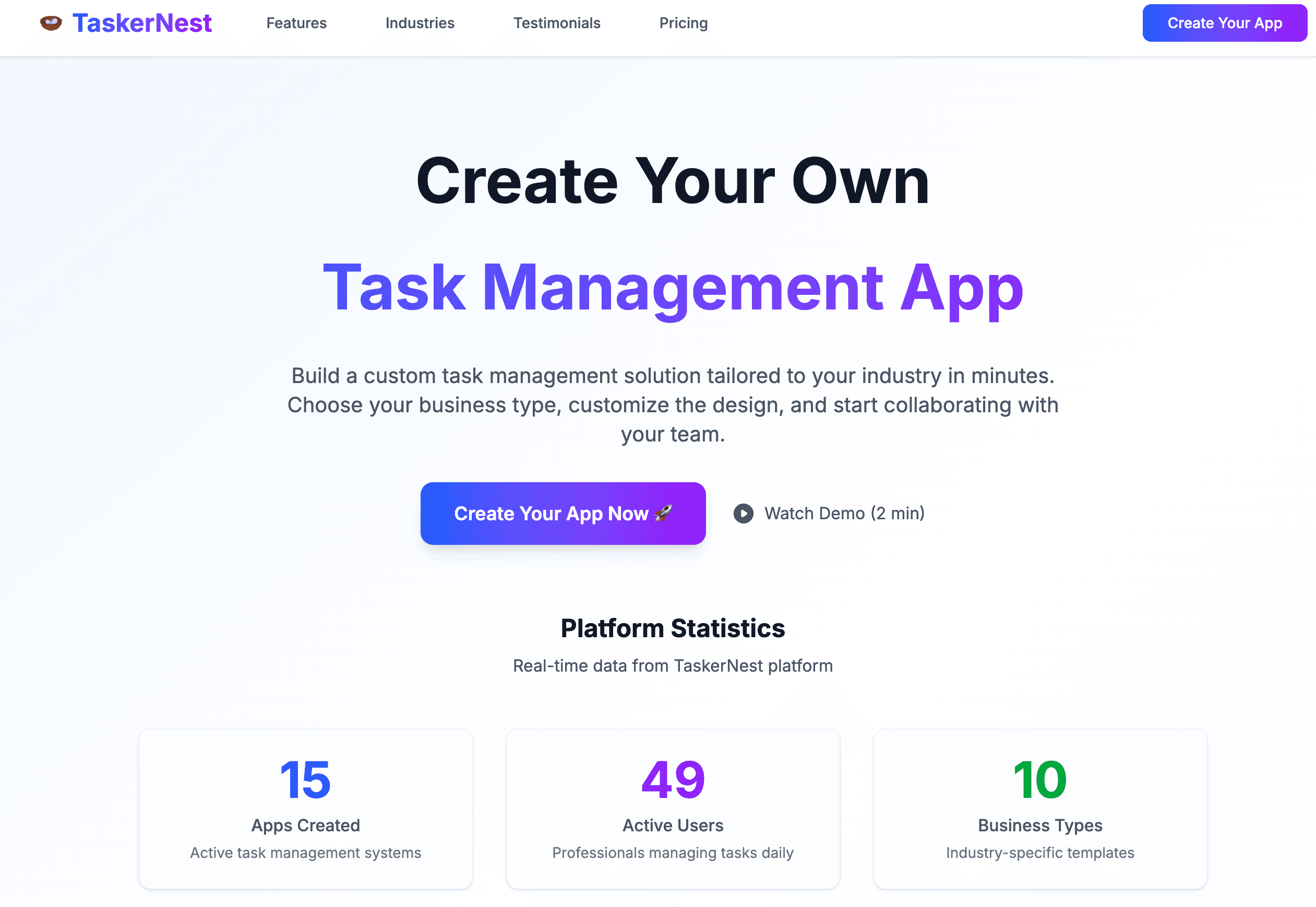 TaskerNest task management app preview